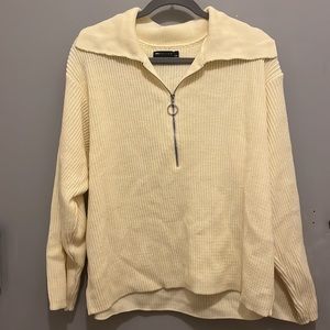 ASOS Cream Zippered Sweater